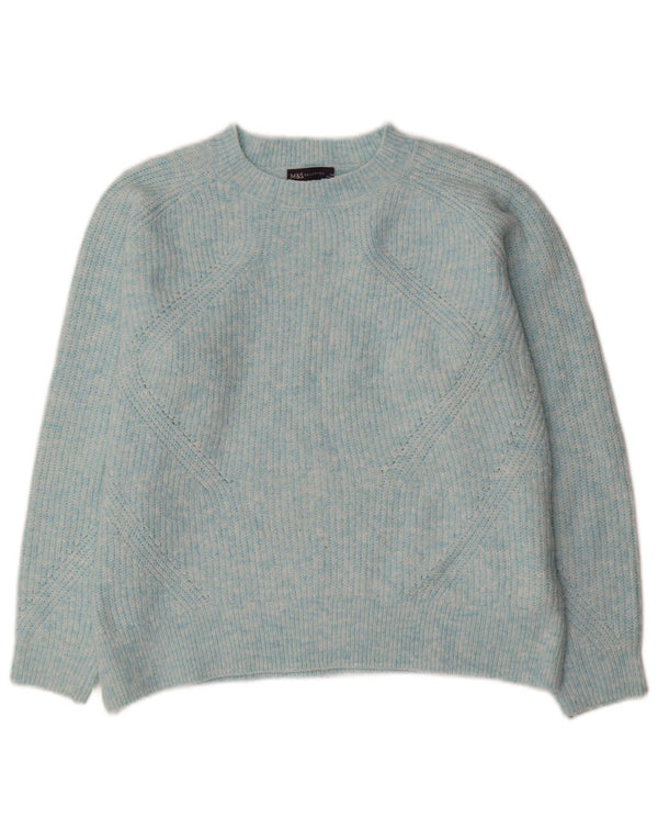 Marks & Spencer Jersey extragrande con cuello barco para mujer, talla 44, color azul medio