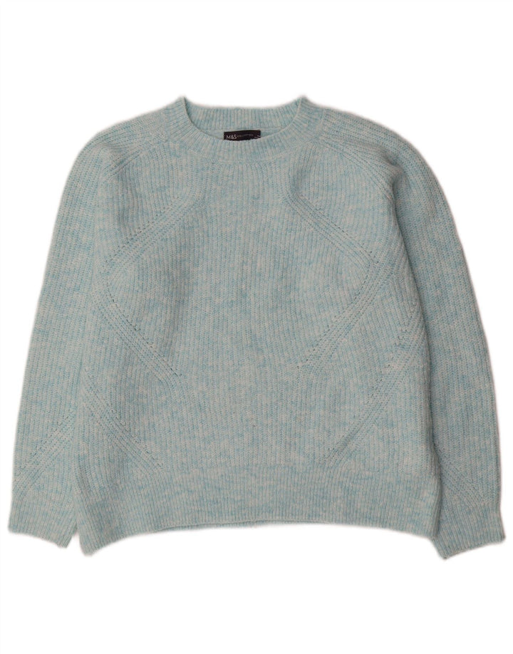 Marks & Spencer Jersey extragrande con cuello barco para mujer, talla 44, color azul medio