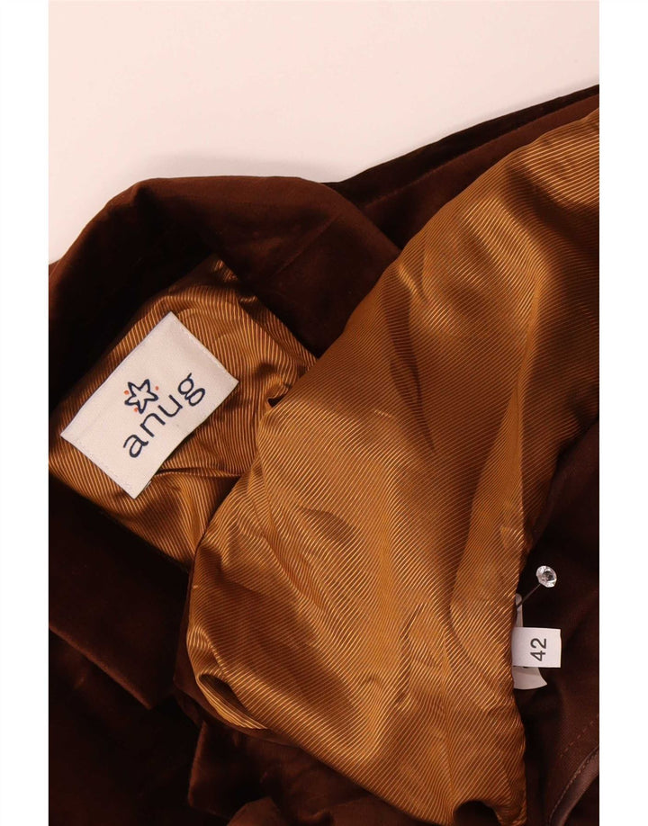 Chaqueta blazer de terciopelo vintage para mujer IT 42 Poliéster marrón medio