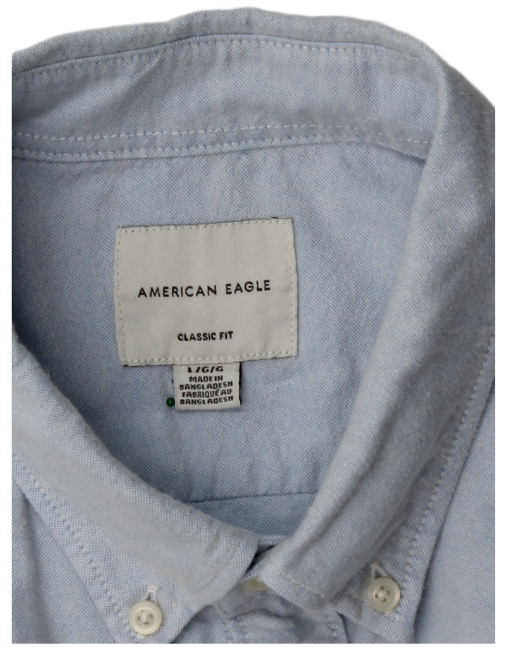 AMERICAN EAGLE Camisa de corte clásico para hombre Algodón azul grande
