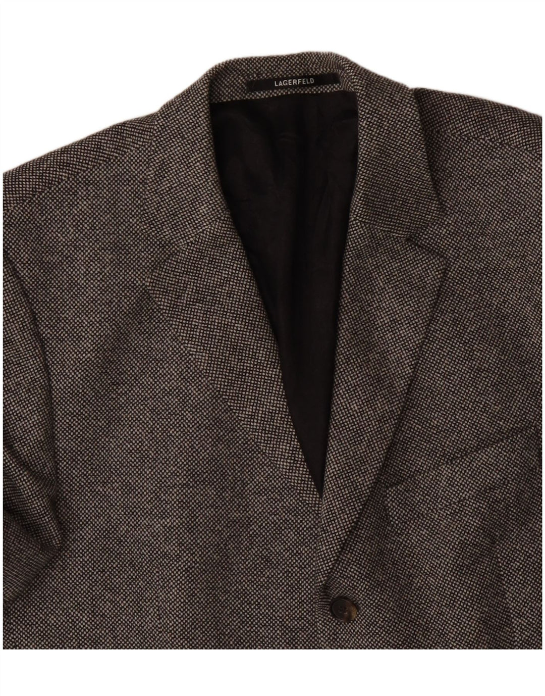 KARL LAGERFELD Chaqueta tipo blazer de 3 botones para hombre UK 40 Large Grey Wool