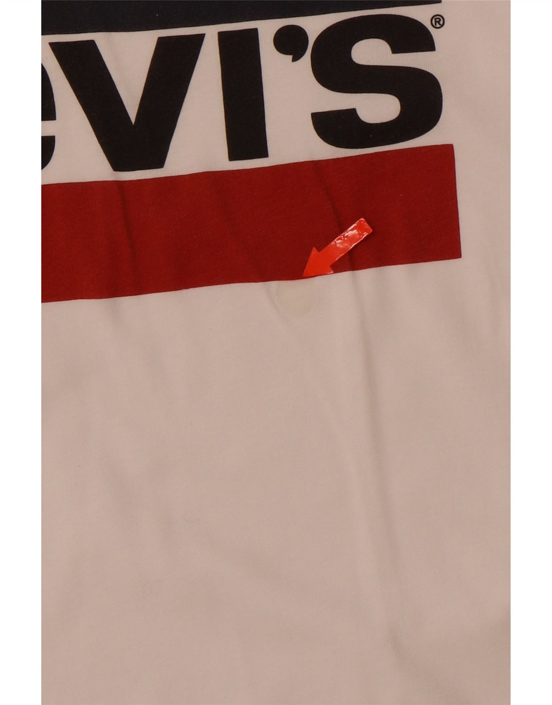 LEVI'S Camiseta gráfica para mujer Top UK 12 Medium White Cotton