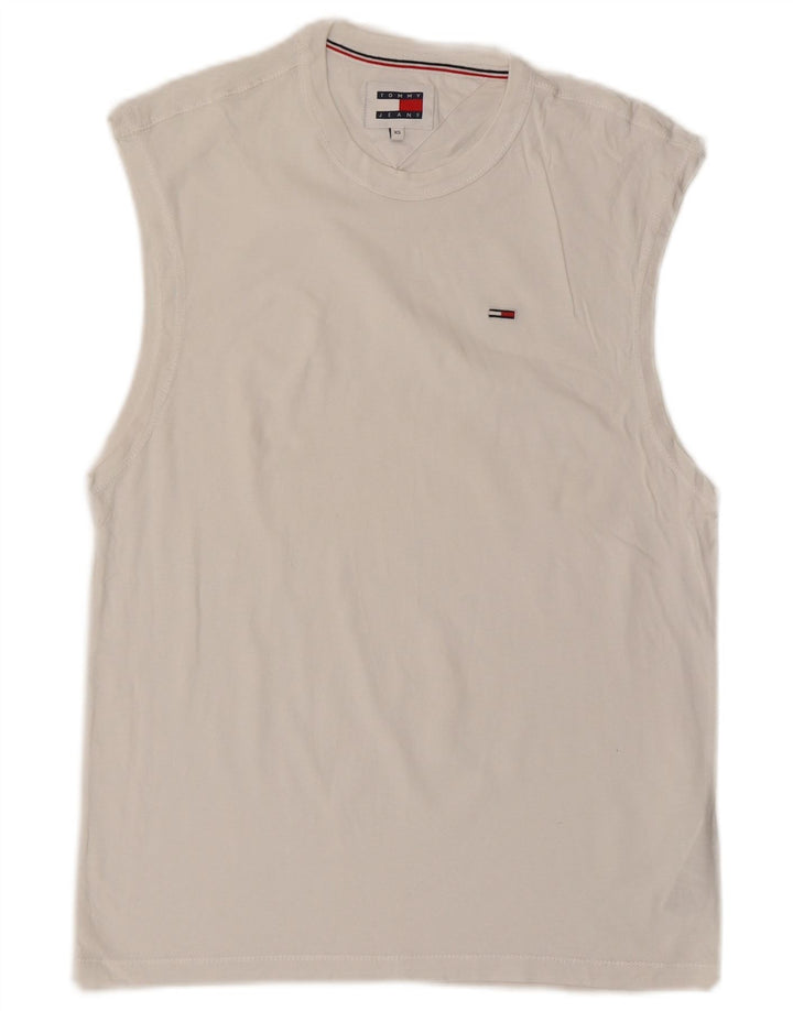 Tommy Hilfiger Camiseta sin mangas para hombre XS Algodón blanco