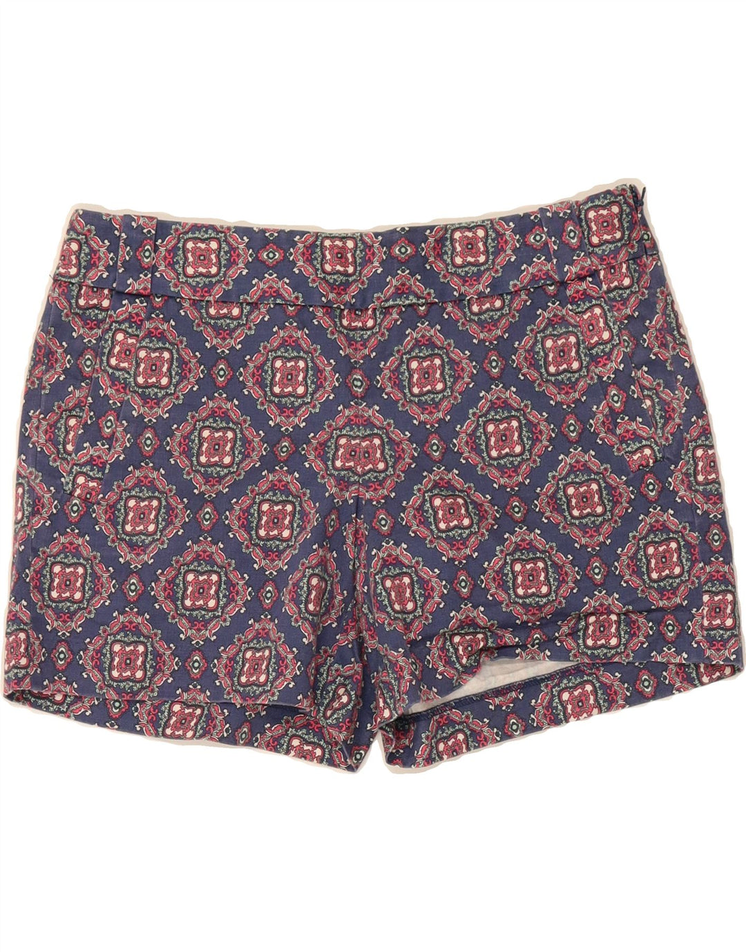 J. CREW Womens Stretch Chino Shorts US 6 Medium W32 Blue Paisley Vintage J. Crew and Second-Hand J. Crew from Messina Hembry 