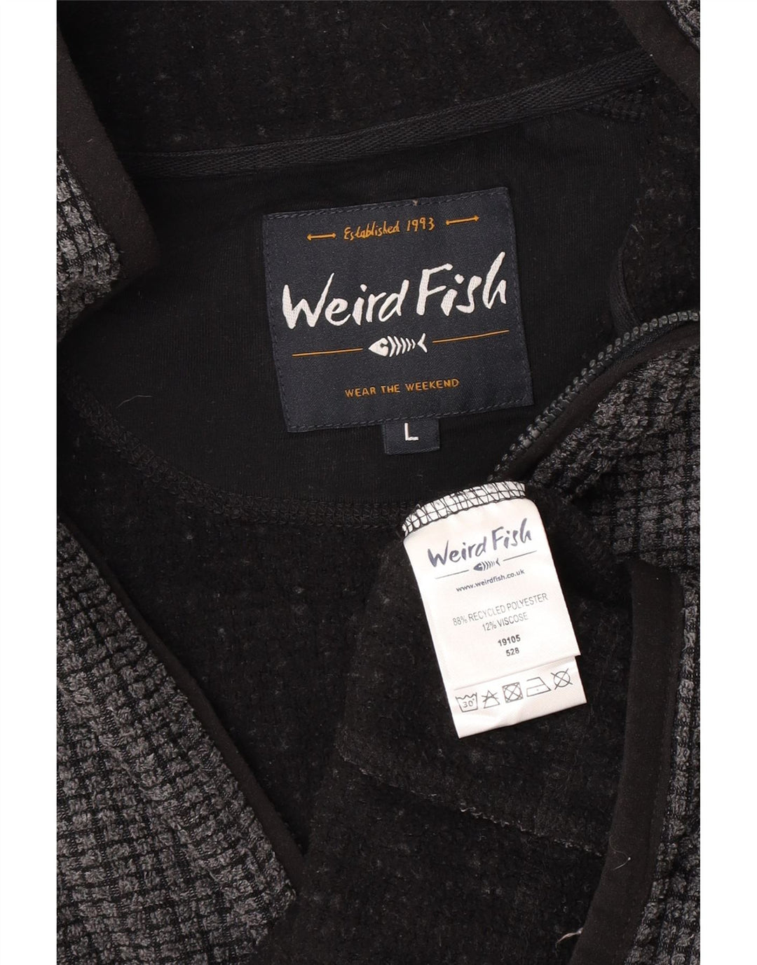 Weird Fish Chaqueta polar para hombre UK 40 Large Gris Poliéster