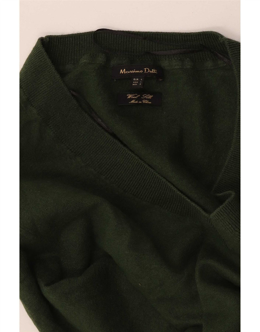 Massimo Dutti Jersey con Cuello en V para Mujer UK 44 Large Verde