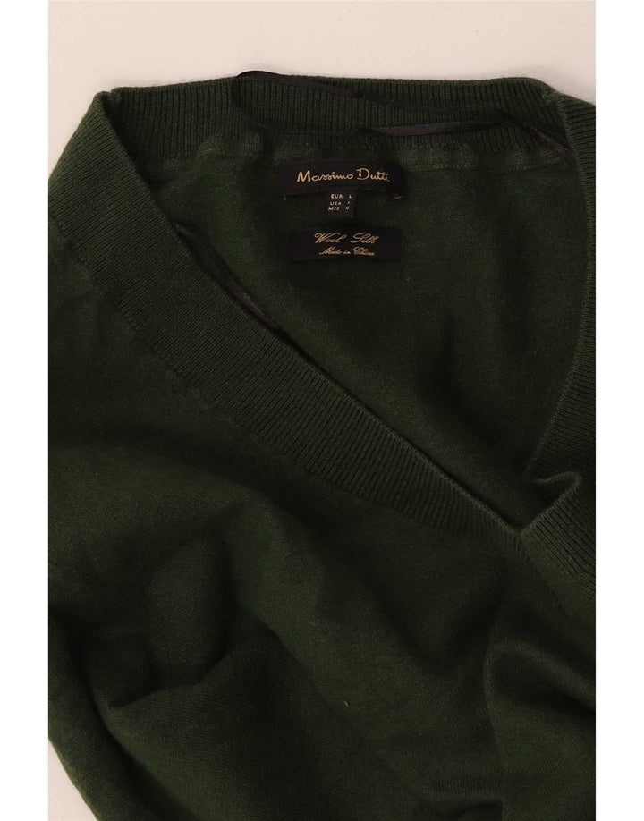 Massimo Dutti Jersey con Cuello en V para Mujer UK 44 Large Verde