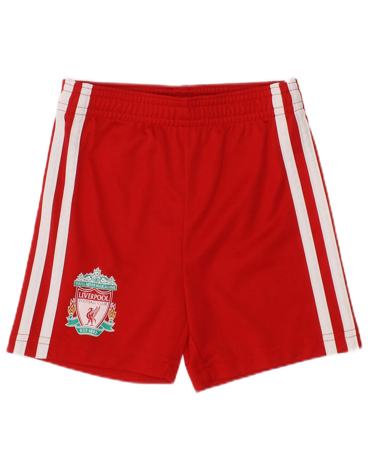 Adidas - Pantalones cortos deportivos con gráfico Liverpool para bebés de 6 a 9 meses, poliéster rojo