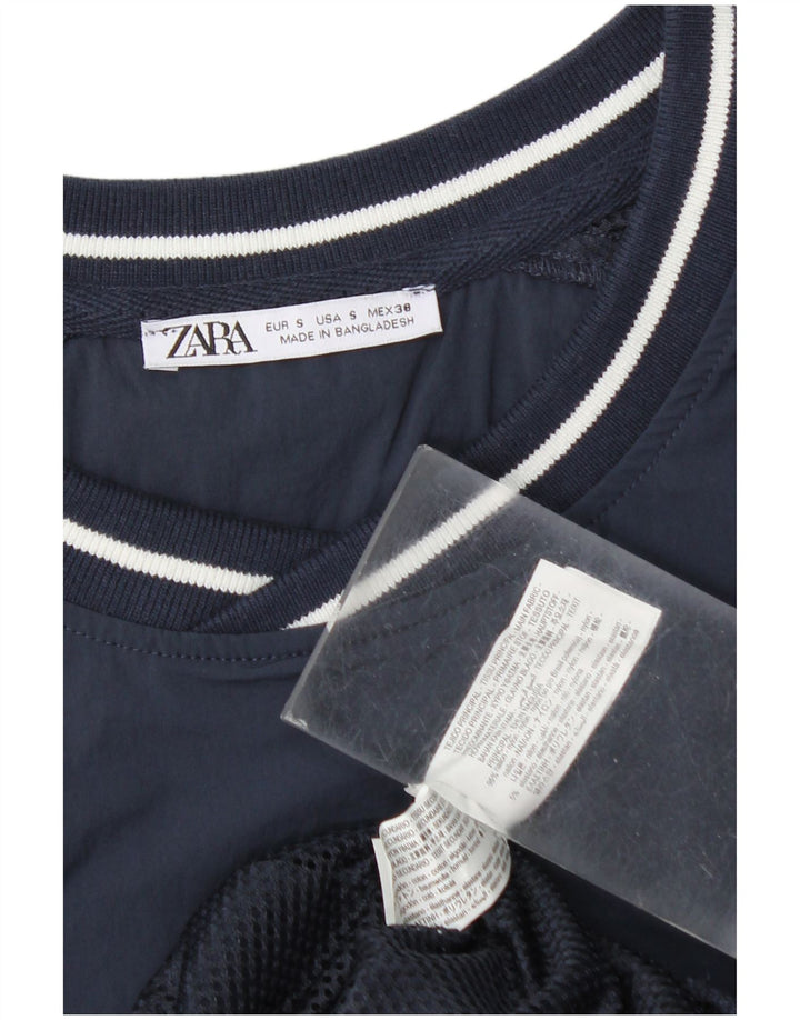 Zara Hombre New York Graphic Loose Fit Jersey Chándal Top Pequeño Azul Marino