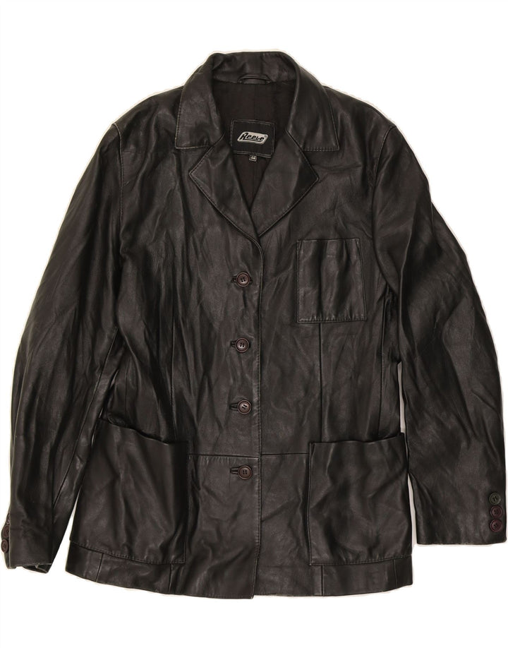 REEVE Womens Leather Jacket IT 44 Medium Black Leather Vintage Reeve and Second-Hand Reeve from Messina Hembry 