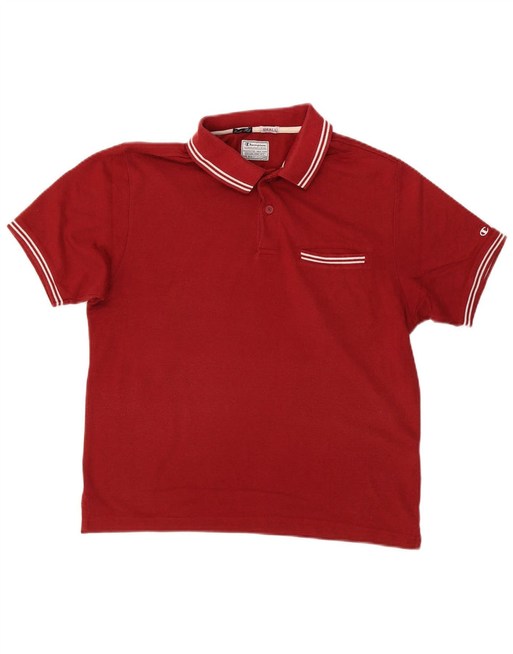 CHAMPION Polo de ajuste fácil para hombre pequeño de algodón rojo