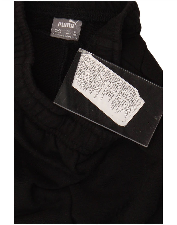 PUMA Pantalones cortos deportivos con gráficos para niños 5-6 años Algodón negro