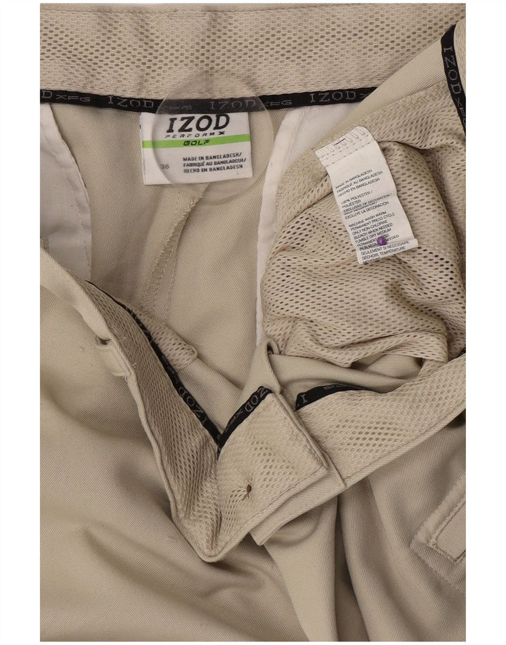 Pantalones cortos tipo cargo para hombre Izod W36 Poliéster beige grande