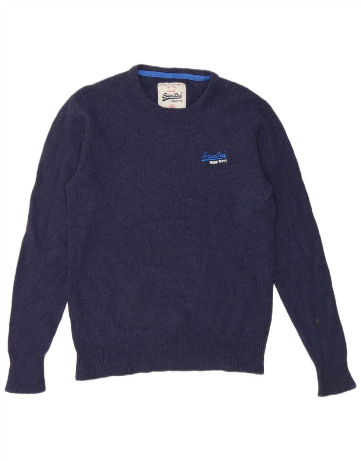 Superdry Jersey De Cuello Redondo Para Hombre De Lana Azul Marino Mediano