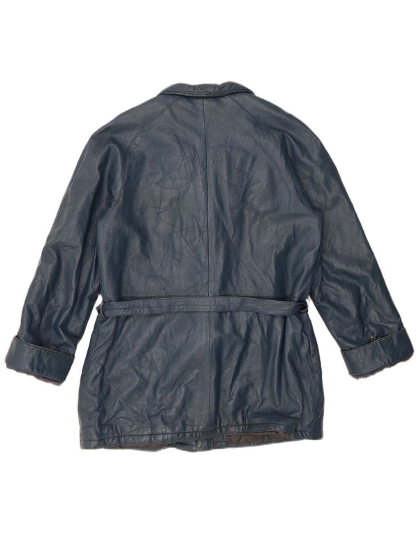 VINTAGE Chaqueta de cuero para mujer IT 44 Cuero azul medio