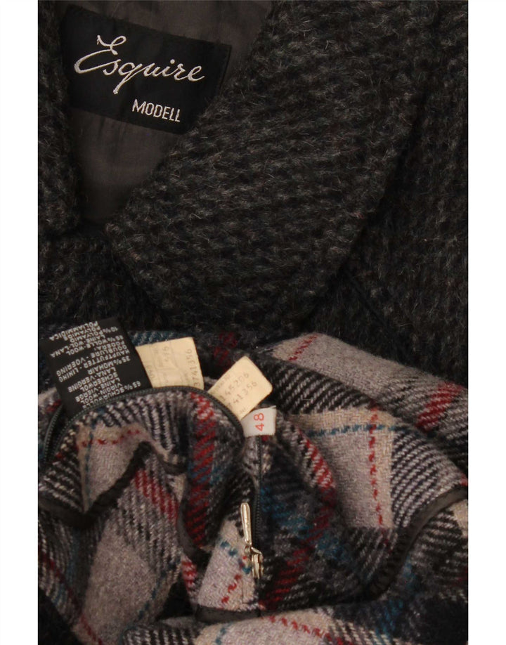 Esquire Abrigo para hombre IT 48 Lana virgen gris medio