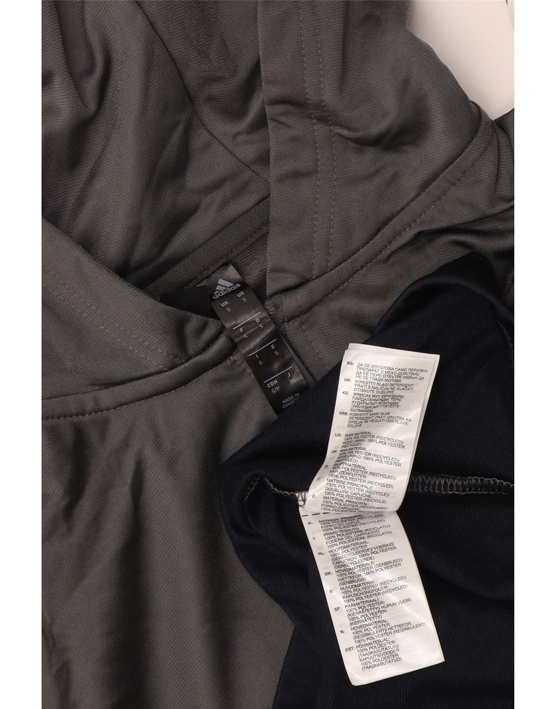 Adidas Hombre Sudadera Con Capucha Jersey Pequeño Gris Colorblock Poliéster
