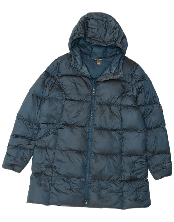 Eddie Bauer Chaqueta acolchada con capucha para mujer UK 20 2XL Nylon azul