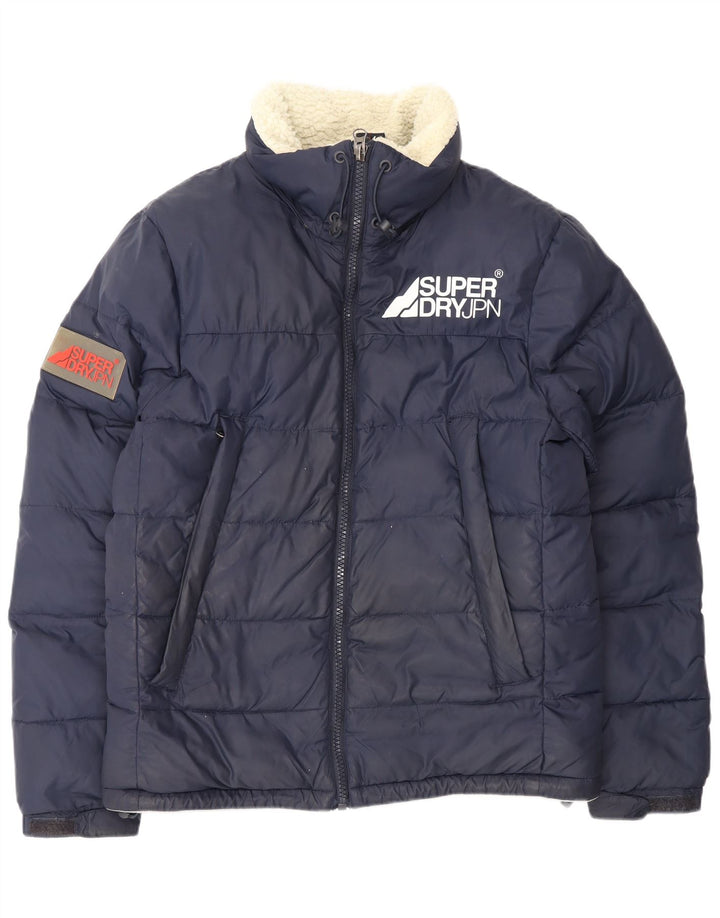 Superdry Chaqueta Acolchada Con Gráfico Para Hombre UK 40 Large Nylon Azul Marino