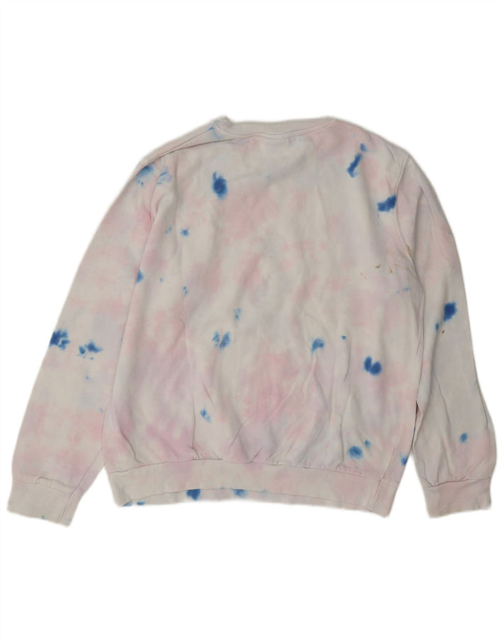 Ellesse Sudadera gráfica para mujer Jumper UK 12 Medium White Tie Dye Algodón