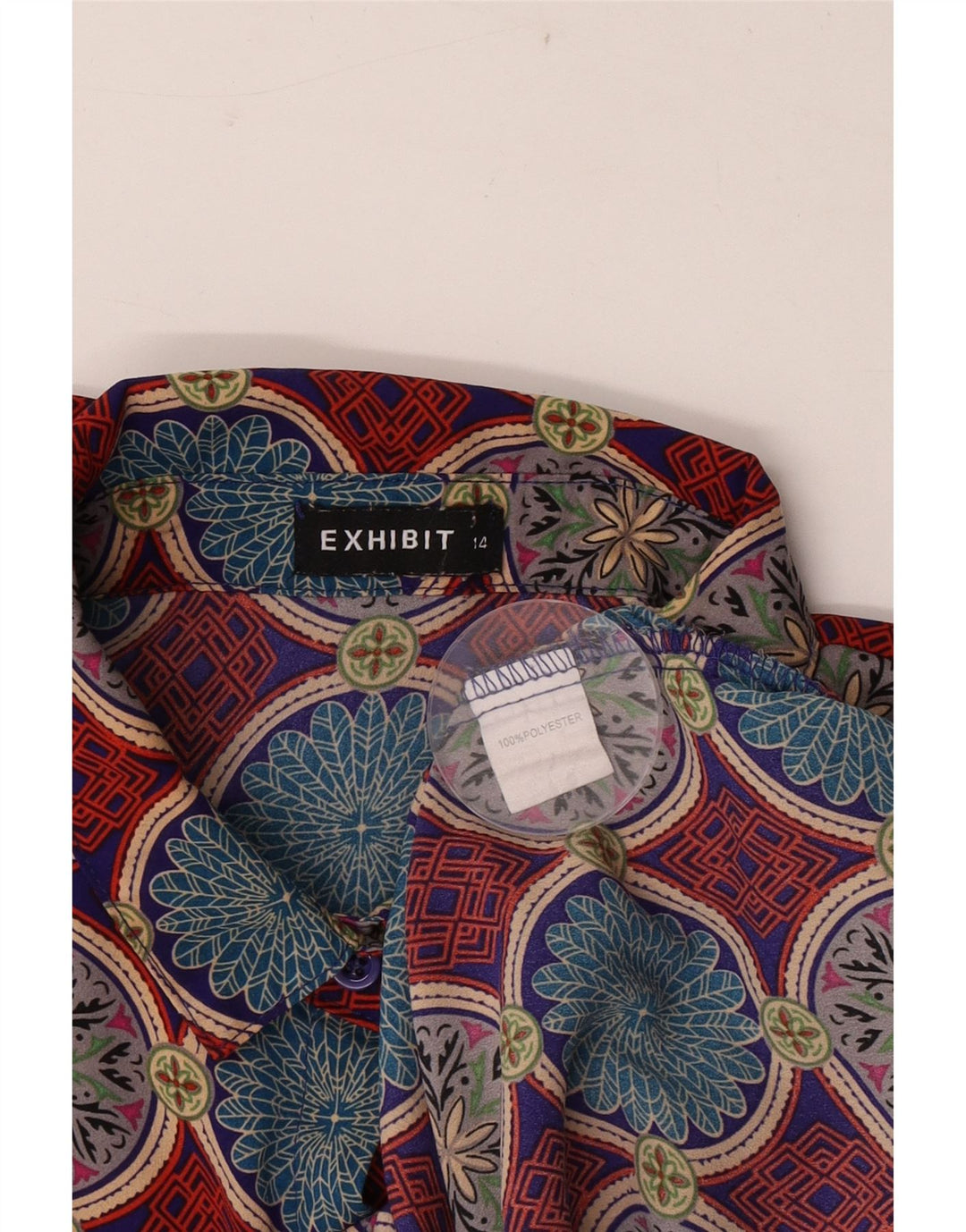 Exibit Blusa para mujer UK 44 Grande Poliéster geométrico multicolor