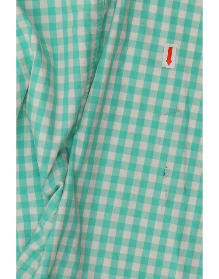 VINEYARD VINES Camisa ajustada para hombre de algodón a cuadros color turquesa medio