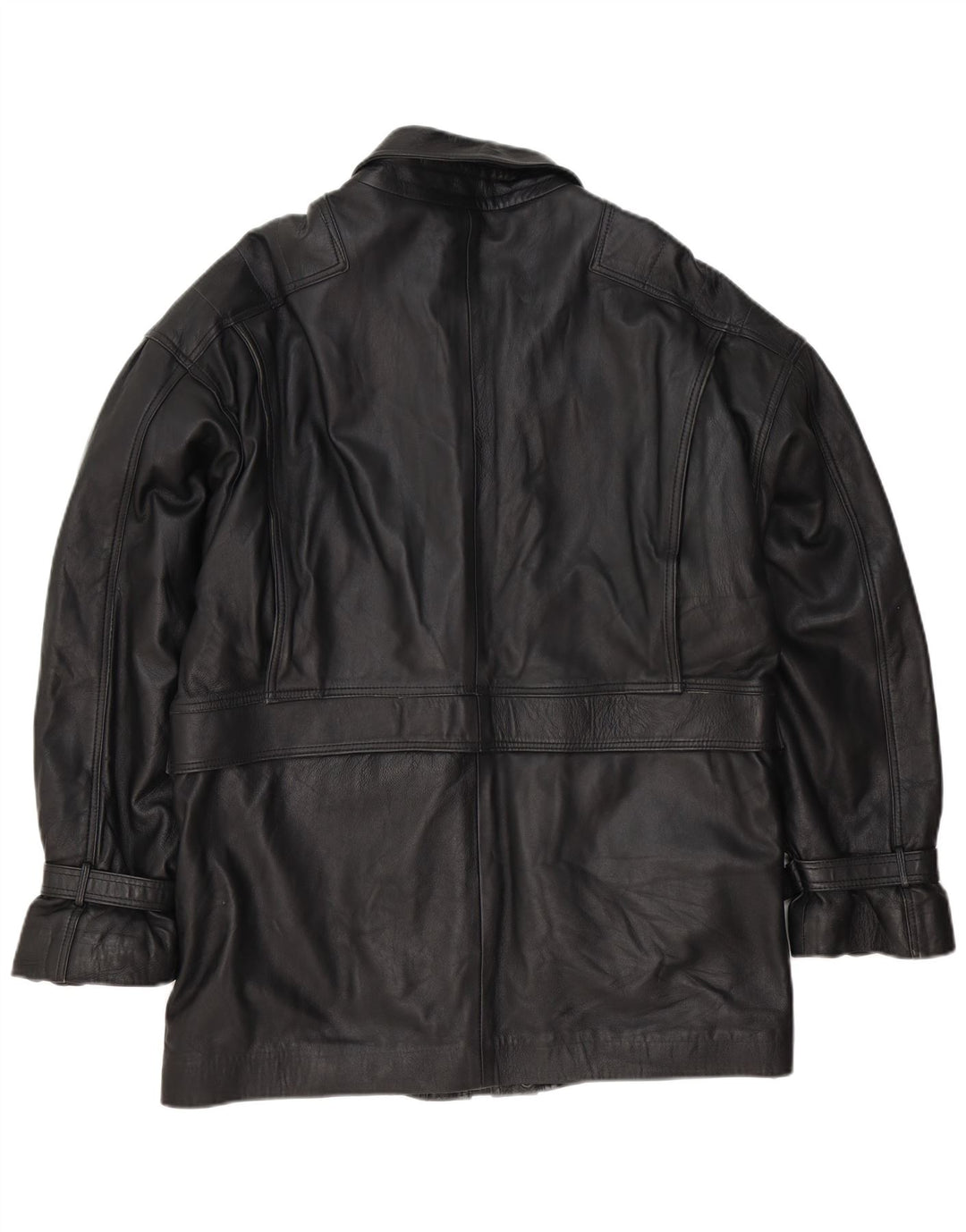 Vintage hombres chaqueta de cuero Reino Unido 38 medio negro