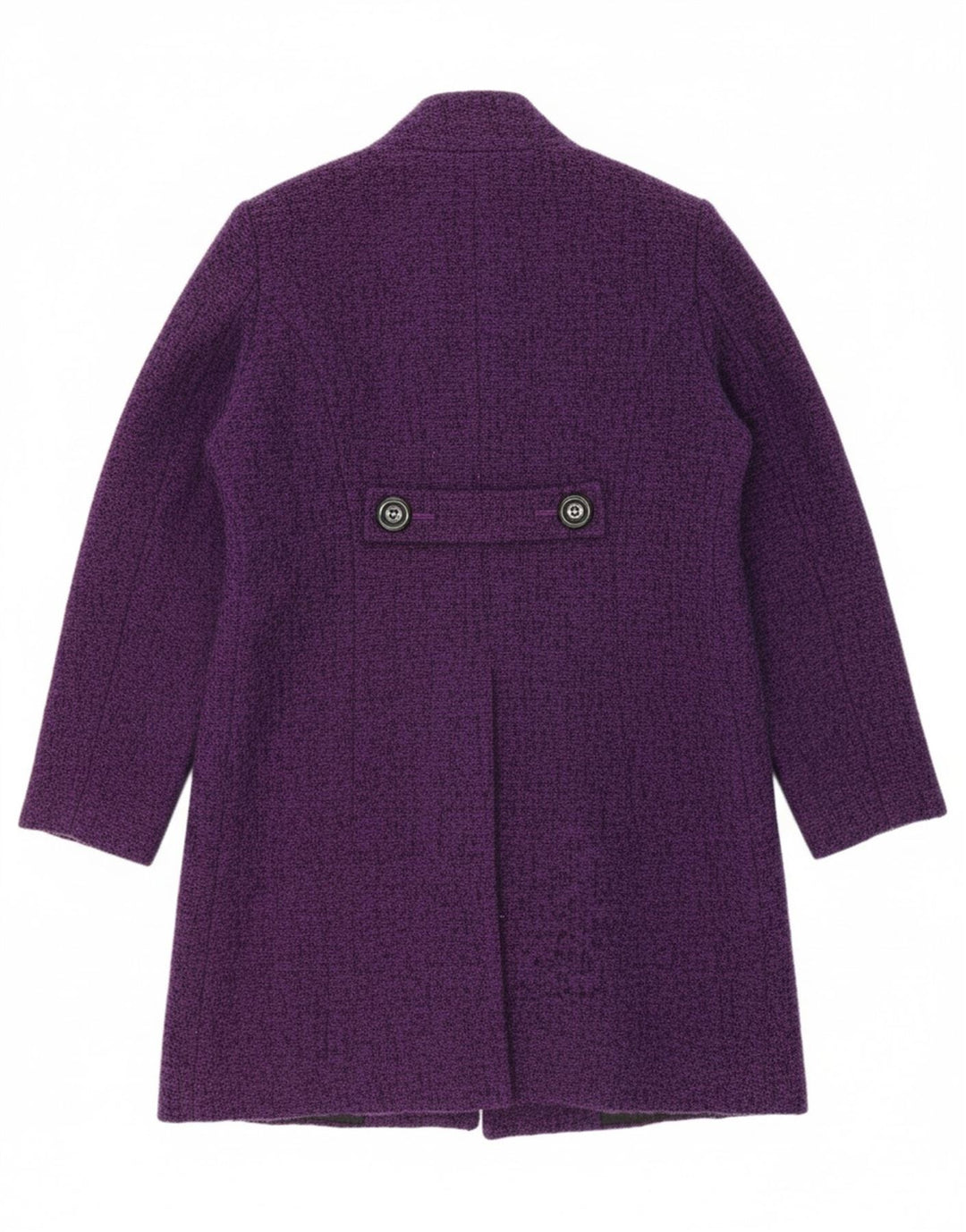 VIYELLA Womens Overcoat UK 14 Large Purple Flecked Wool