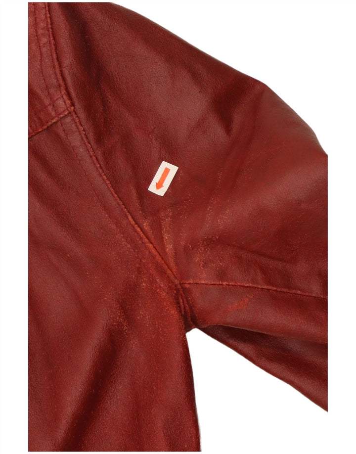 Bayside Chaqueta de cuero para mujer Reino Unido 44 Cuero burdeos grande