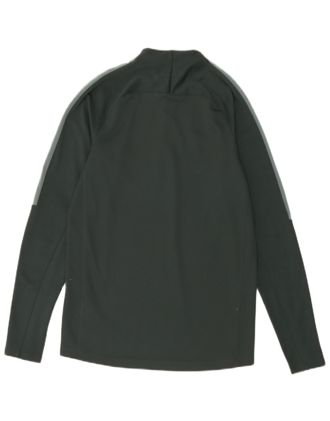 Nike - Camiseta con cuello y cremallera para hombre, manga larga, poliéster verde pequeño