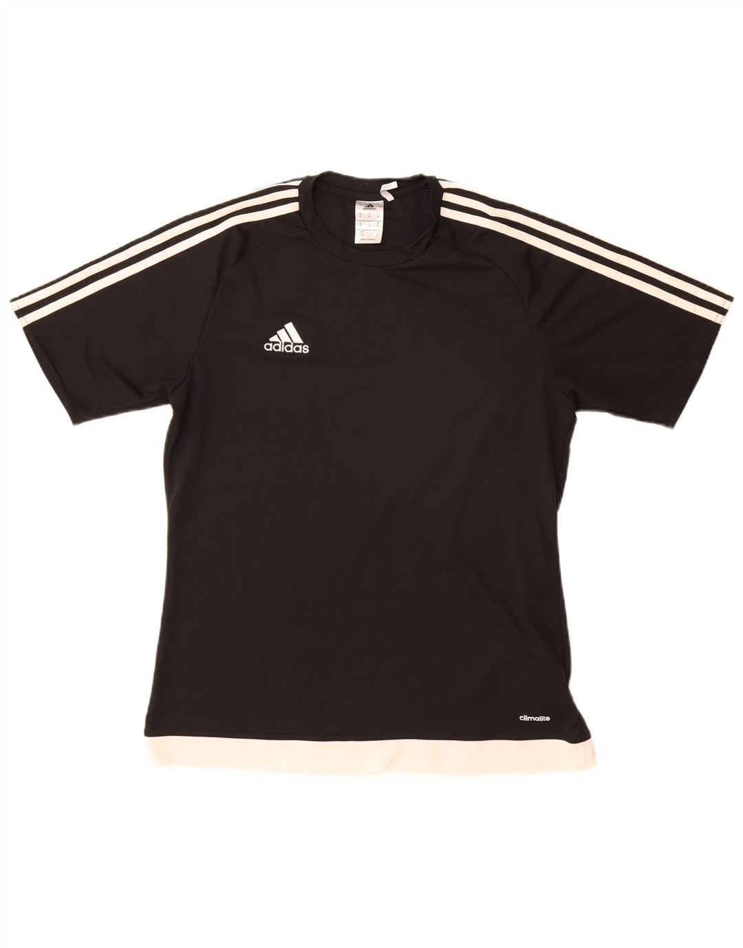 Camiseta ADIDAS Climalite para hombre Top medio negro color block poliéster