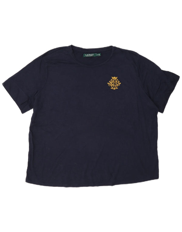 Ralph Lauren Camiseta para Mujer Top UK 20 2XL Azul Marino Algodón
