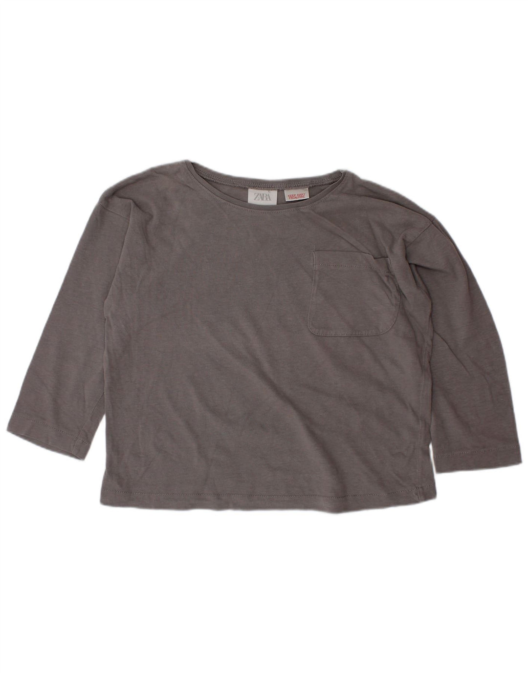 ZARA Camiseta Niño Manga Larga 3-4 Años Gris