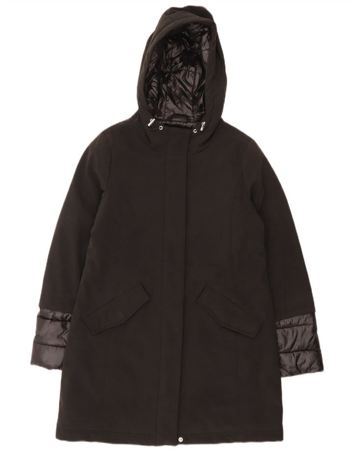 Champion Abrigo acolchado con capucha para mujer UK 44 Poliéster negro mediano