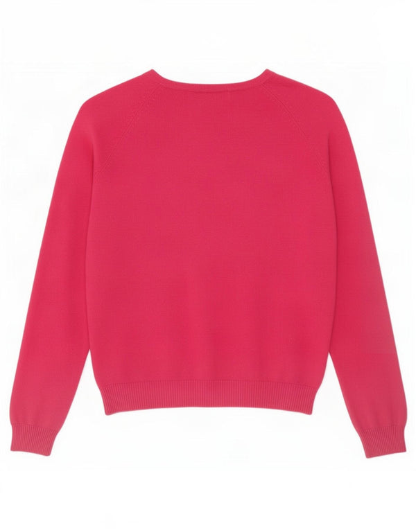 Zara Mujer Cárdigan Suéter UK 12 Algodón Rosa Medio