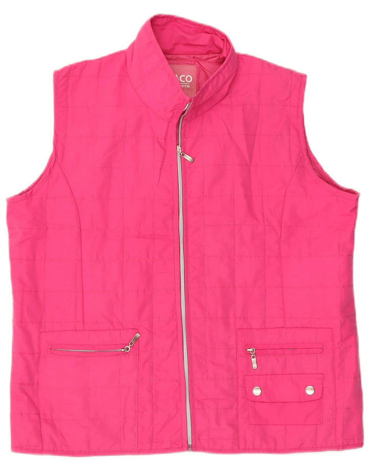 PACO Chaleco acolchado para mujer ES 40 XL Poliéster rosa