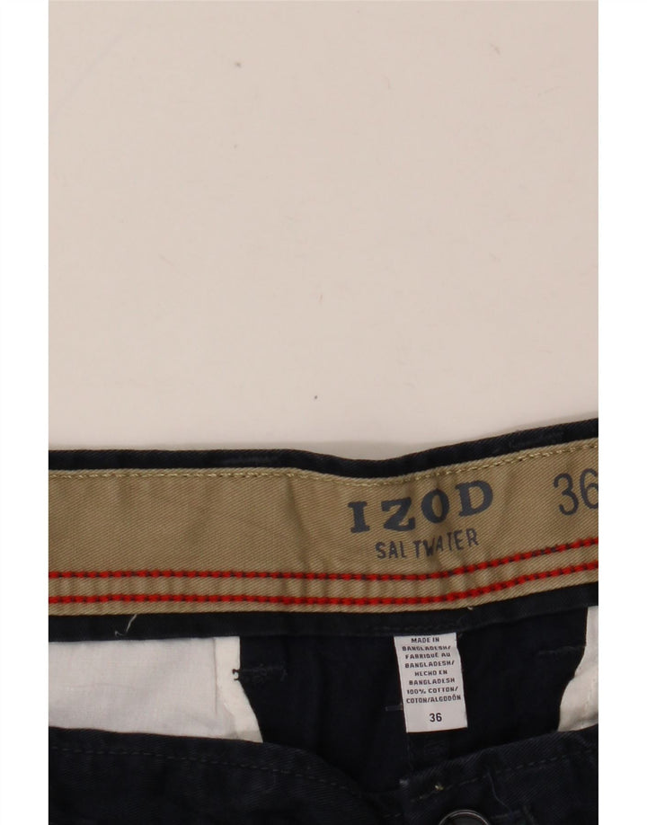 IZOD Pantalones cortos chinos de agua salada para hombre W36 Algodón azul marino grande