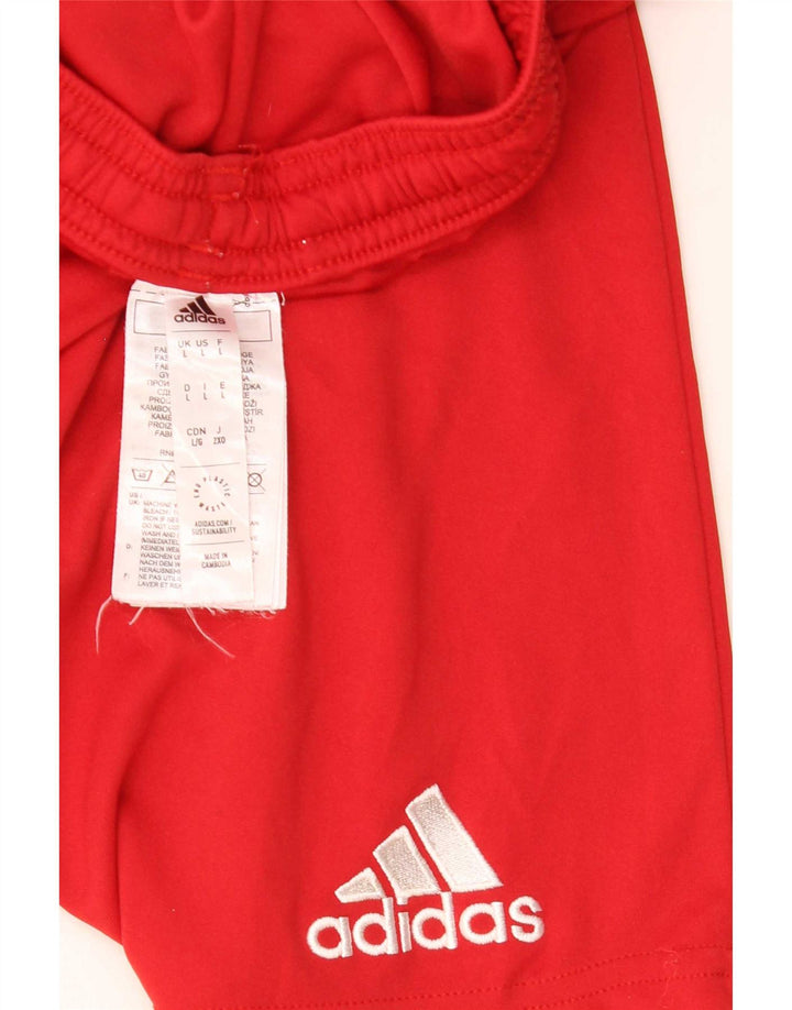 Adidas - Pantalones cortos deportivos para hombre, talla grande, poliéster rojo
