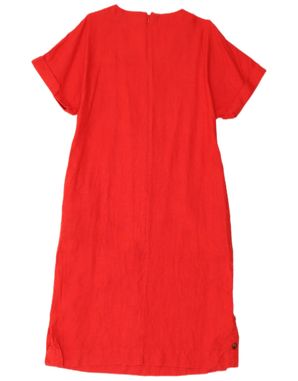 Jaeger Vestido tubo extragrande para mujer UK 40 Small Red Linen