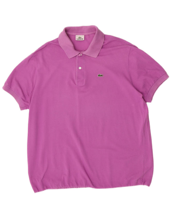 Polo Lacoste para hombre talla 7 2XL algodón morado