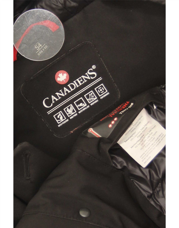 Abrigo con capucha para mujer canadiense IT 54 3XL Poliéster negro