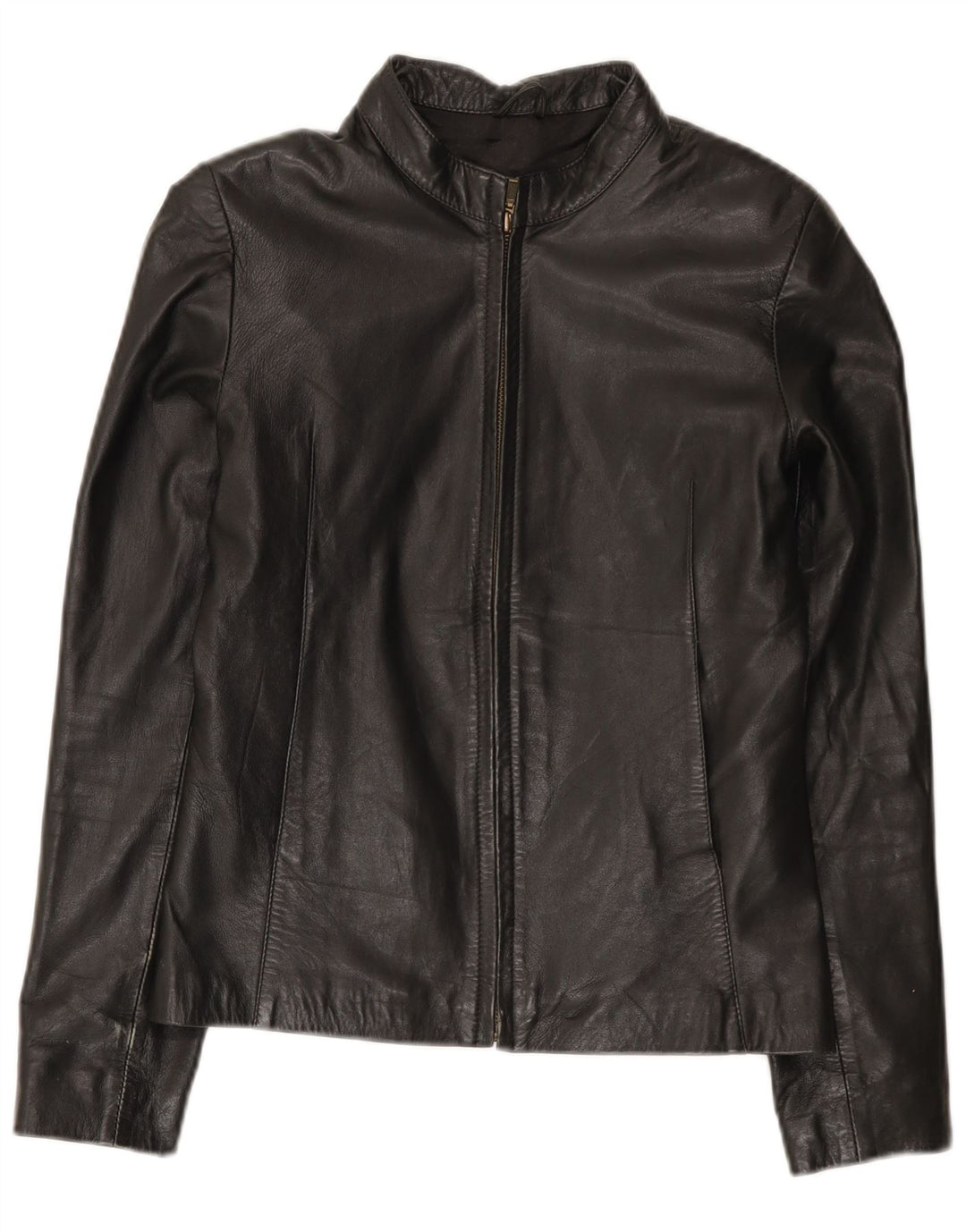 St. Bernard Chaqueta de cuero para mujer UK 10 Small Black Leather