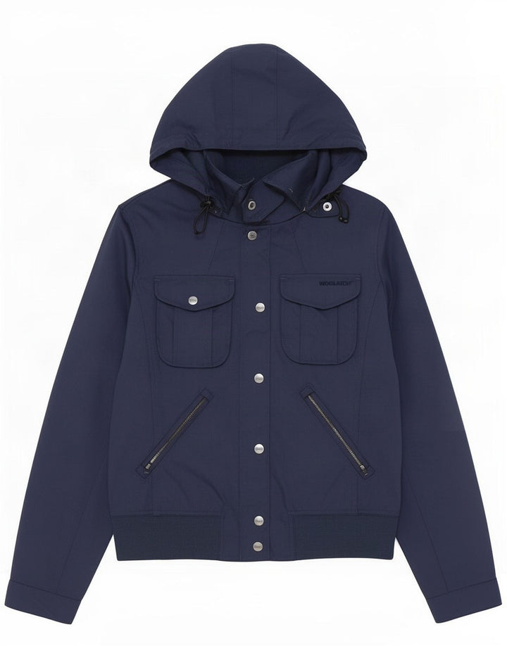 Woolrich Chaqueta impermeable para mujer UK 40 Large Nylon azul marino