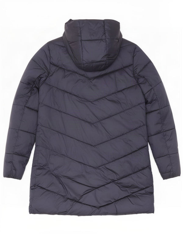 Barbour Abrigo acolchado extragrande con capucha para mujer UK 8 Small Azul marino