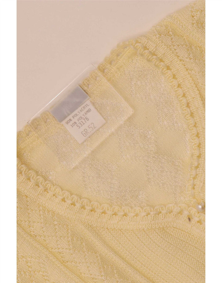 Blusa de punto vintage para mujer Top IT 52 2XL Off White Polyacrílico