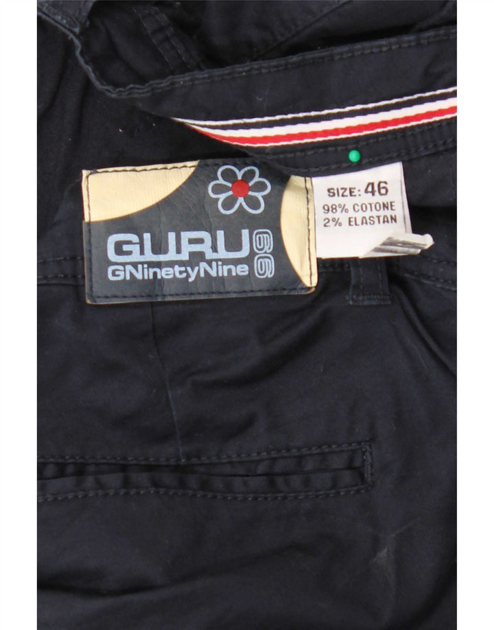 Guru Pantalones cortos chinos para mujer IT 46 Large W34 Azul marino Algodón