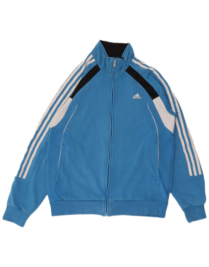 ADIDAS Chaqueta de chándal para hombre UK 40/42 Algodón color block azul medio