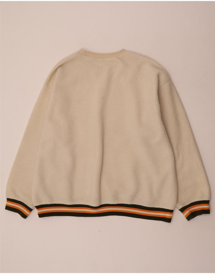 Levi's Jersey de forro polar de ajuste relajado para hombre 2XL Poliéster a rayas blanco roto