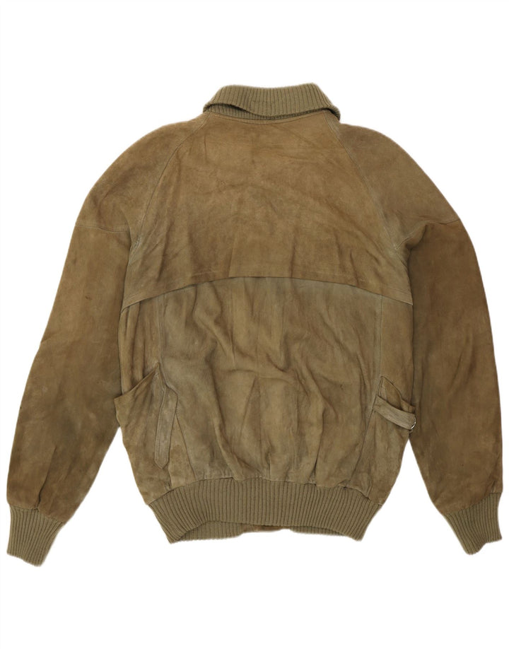 Vintage hombres ante bomber chaqueta IT 50 grande caqui retro