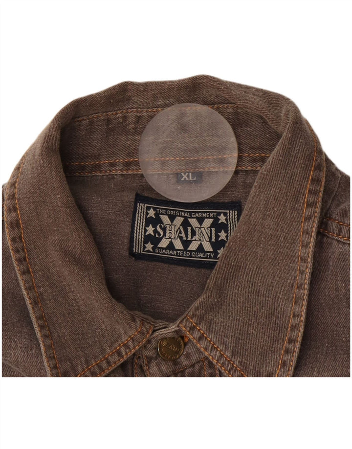 Camisa Vaquera Vintage Hombre XL Marrón